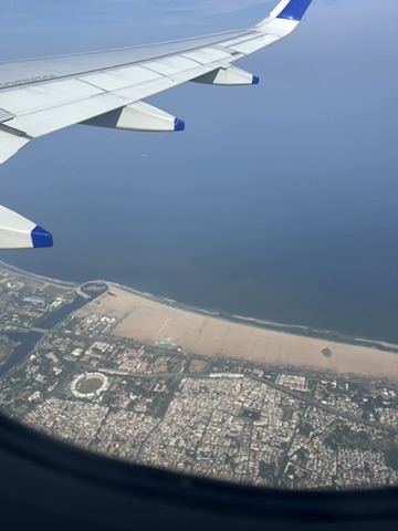 Marina Beach from Flight